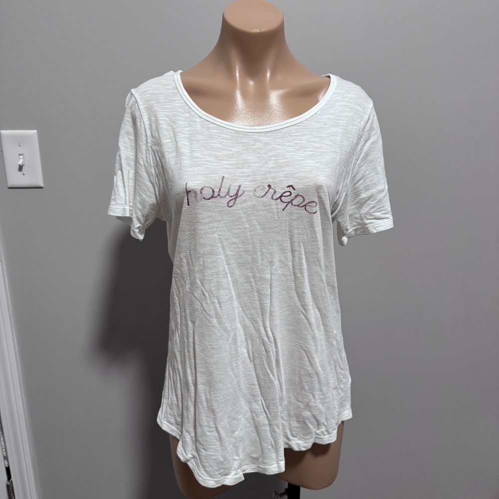 Old Navy Holy Crêpe Tshirt White Small Burnout Brunch Chef Cook